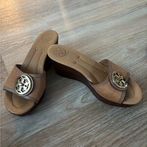 Tory Burch Tan Espadrille Wedges